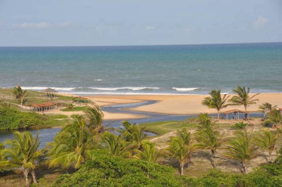Vista da nossa varanda, na pousada  Sabambugi, praia de Sagi, Baía Formosa - RN
